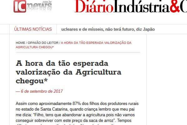 IC NEWS | A hora da tão esperada valorização da agricultura chegou