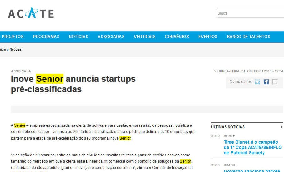 ACATE | Inove Senior anuncia Startups Pré-classificadas