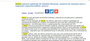 JORNOW | Senior anuncia aquisição da Gôndola Sistemas, empresa de soluções para o segmento supermercadista