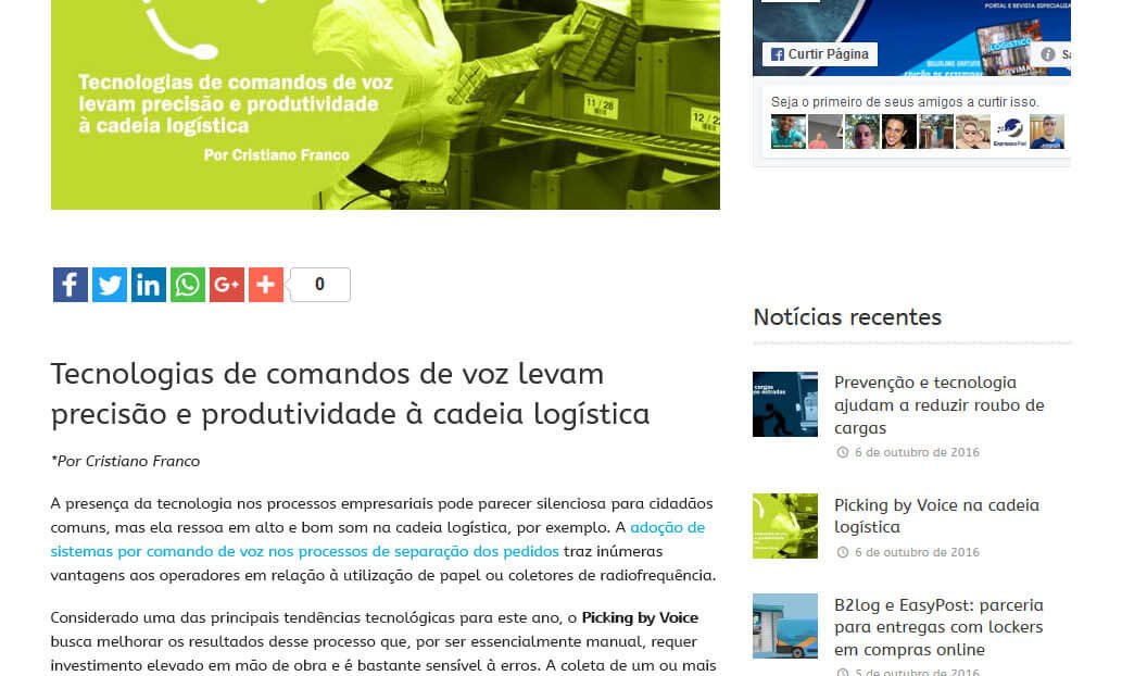 PAINEL LOGÍSTICO  | Picking By voice na cadeia logística