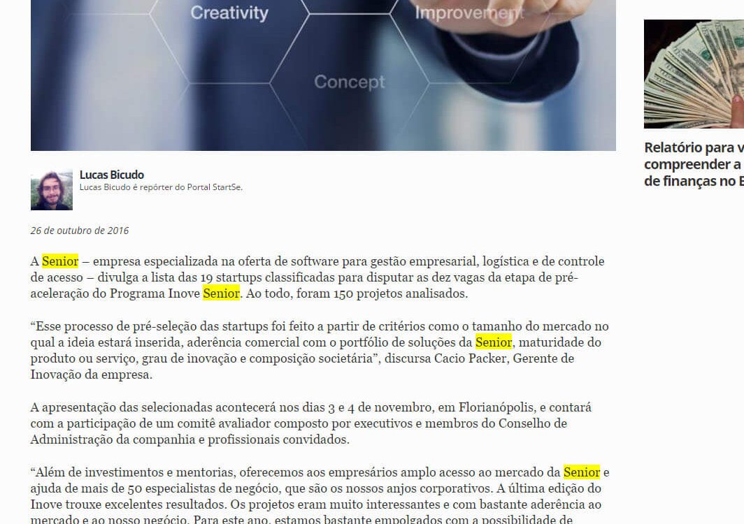 STARSE | Inove Senior divulga Startups que disputarão vaga na fase de Pré-aceleração