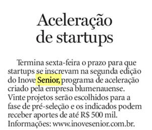 JORNAL DE SANTA CATARINA  | Aceleração de Startups