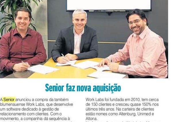JORNAL DE SANTA CATARINA-RS  | Senior faz nova aquisição