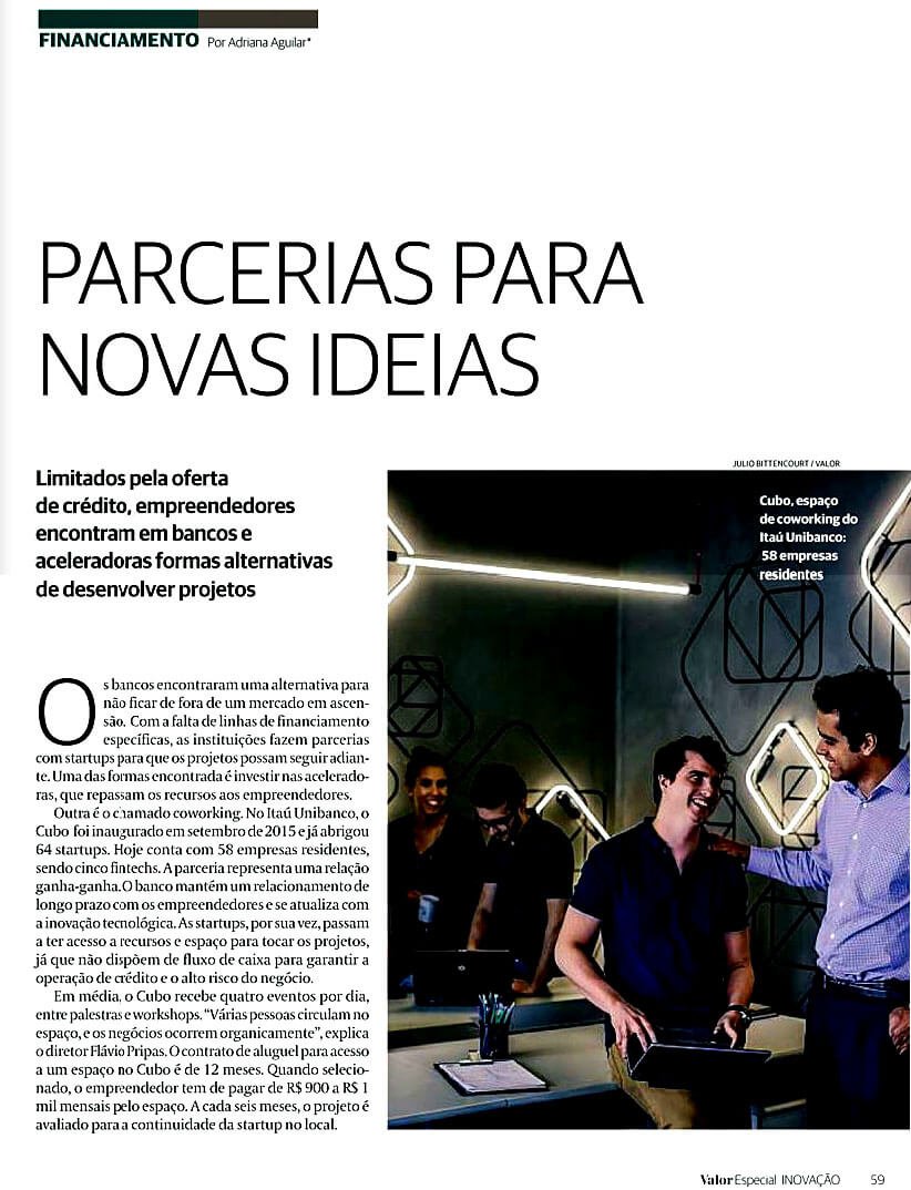 VALOR ECONÔMICO-SP |  Parcerias para novas ideias