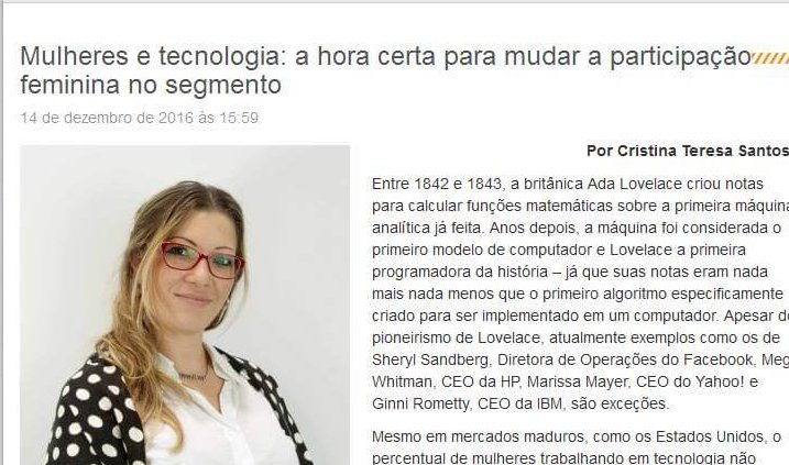 ECONOMIA SC | Mulheres e tecnologia a hora certa para mudar a participação feminina no segmento