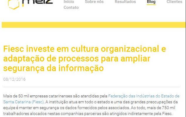 MELZ | Fiesc investe em cultura organizacional e adaptação de processos para ampliar segurança da informação