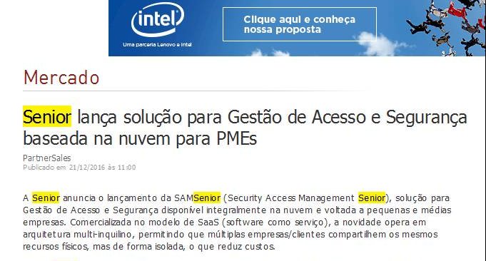 PARTNER SALES | Senior lança solução para Gestão de Acesso e Segurança baseada na nuvem para PMEs