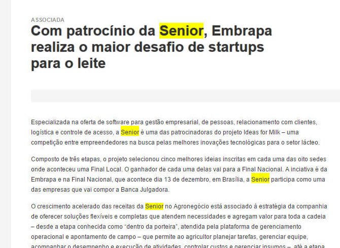 ACATE | Com patrocínio da Senior, embrapa realiza o maior desafio de startups para o leite