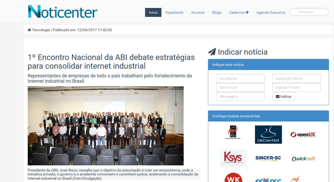 NOTICENTER | 1 encontro nacional da ABI debate estratégias para consolidar internet industrial