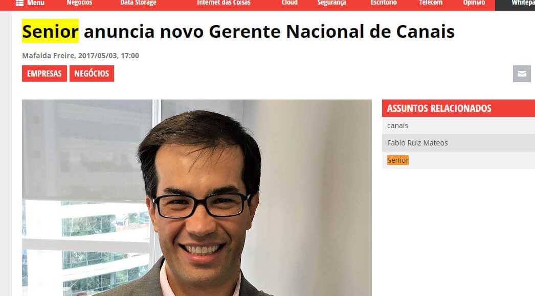 BIT MAGAZINE | Senior anuncia novo gerente nacional de canais