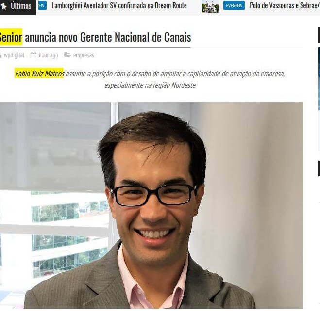 JORNAL WEB DIGITAL | Senior anuncia novo gerente nacional de canais