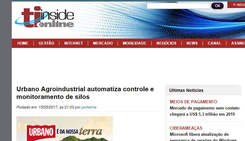 TI INSIDE | Urbano Agroindustrial automatiza controle e monitoramento de silos
