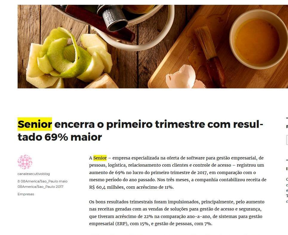 CANAL EXECUTIVO | Senior encerra o primeiro trimestre com resultado 69% maior